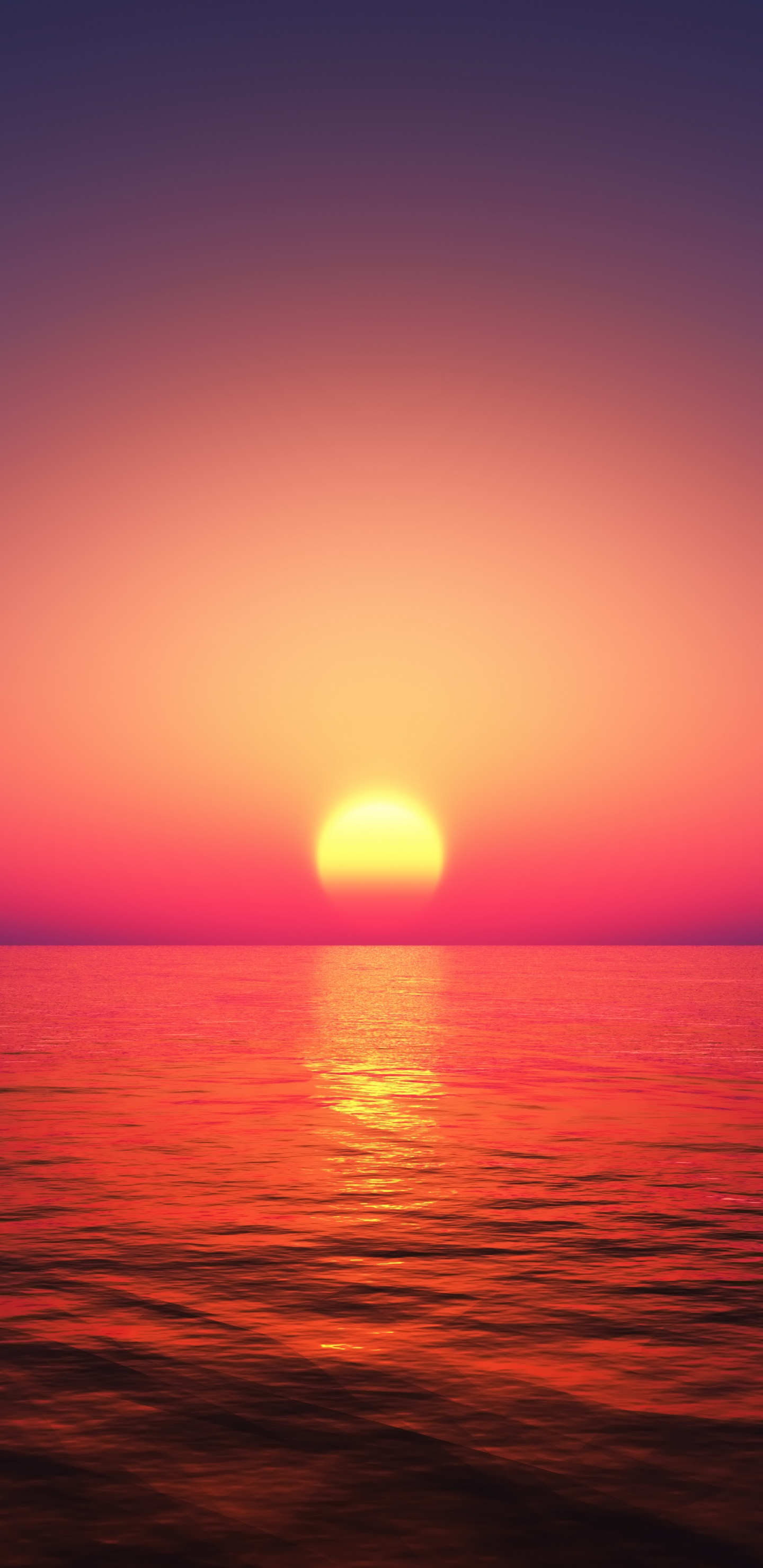 Puesta, Sol, Afterglow, Agua, Ambiente. Wallpaper in 1440x2960 Resolution