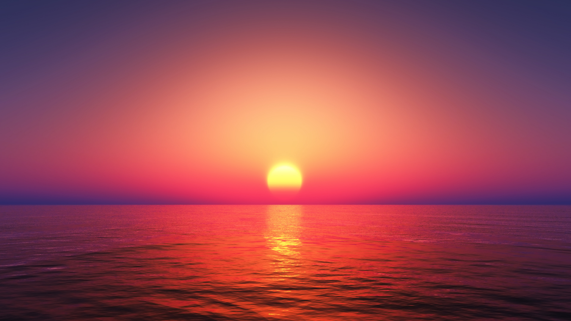 Puesta, Sol, Afterglow, Agua, Ambiente. Wallpaper in 1920x1080 Resolution