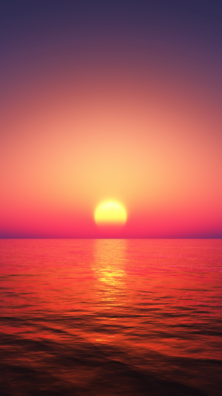 Soleil, Afterglow, Eau, Atmosphère, L'écorégion. Wallpaper in 750x1334 Resolution