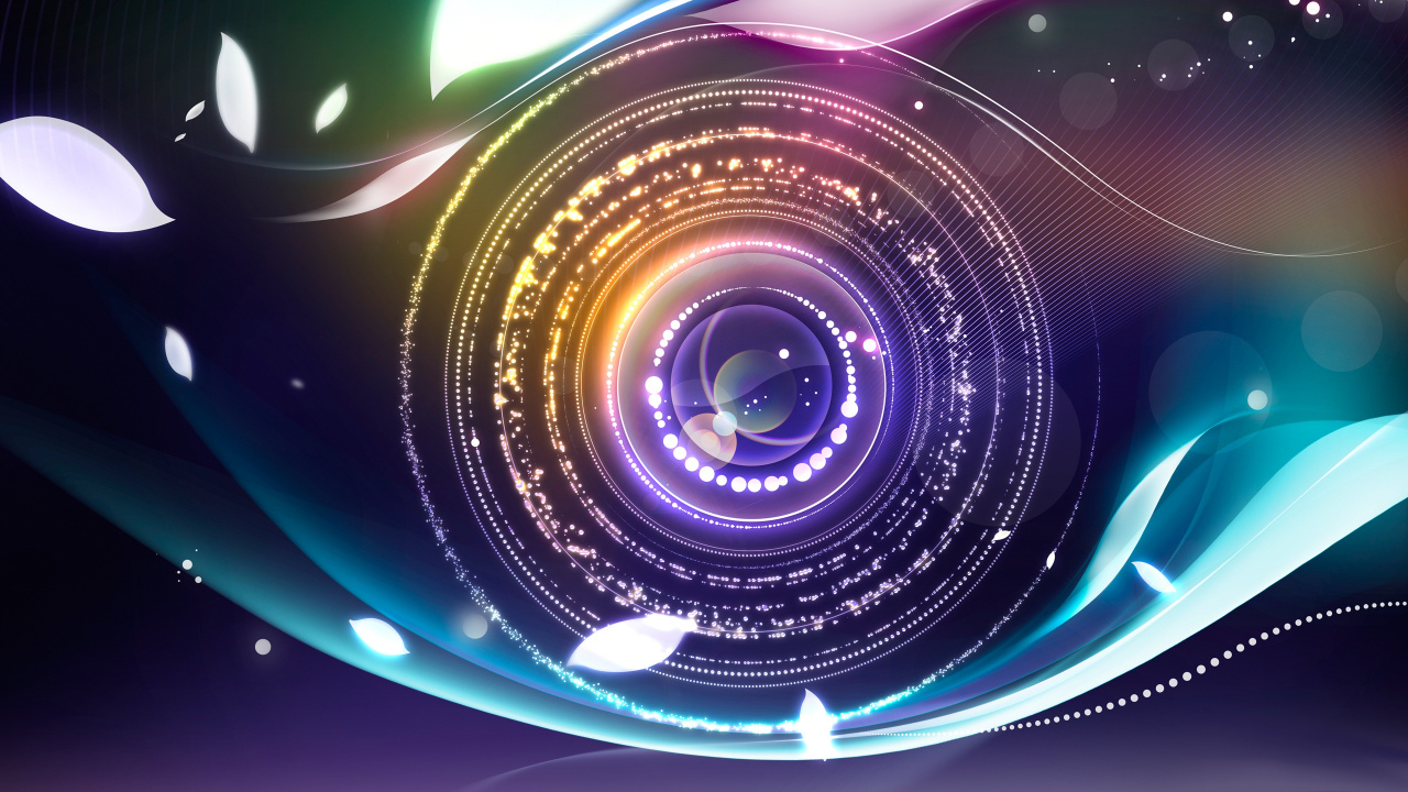 Blaue Und Gelbe Lichtillustration. Wallpaper in 1280x720 Resolution