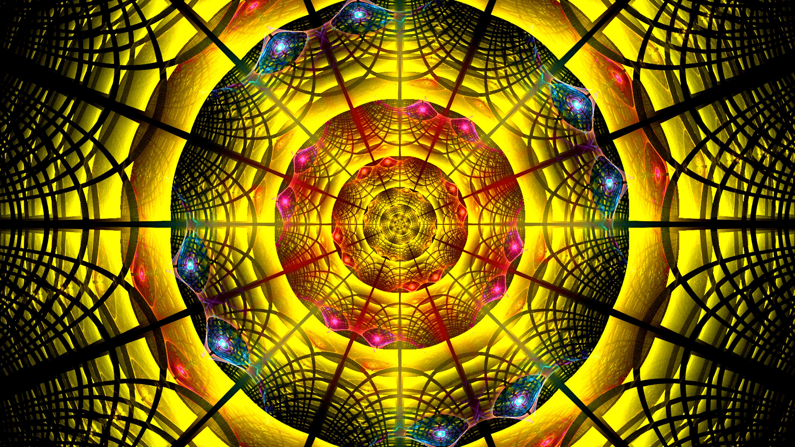 Luz Redonda Amarilla y Roja. Wallpaper in 2560x1440 Resolution