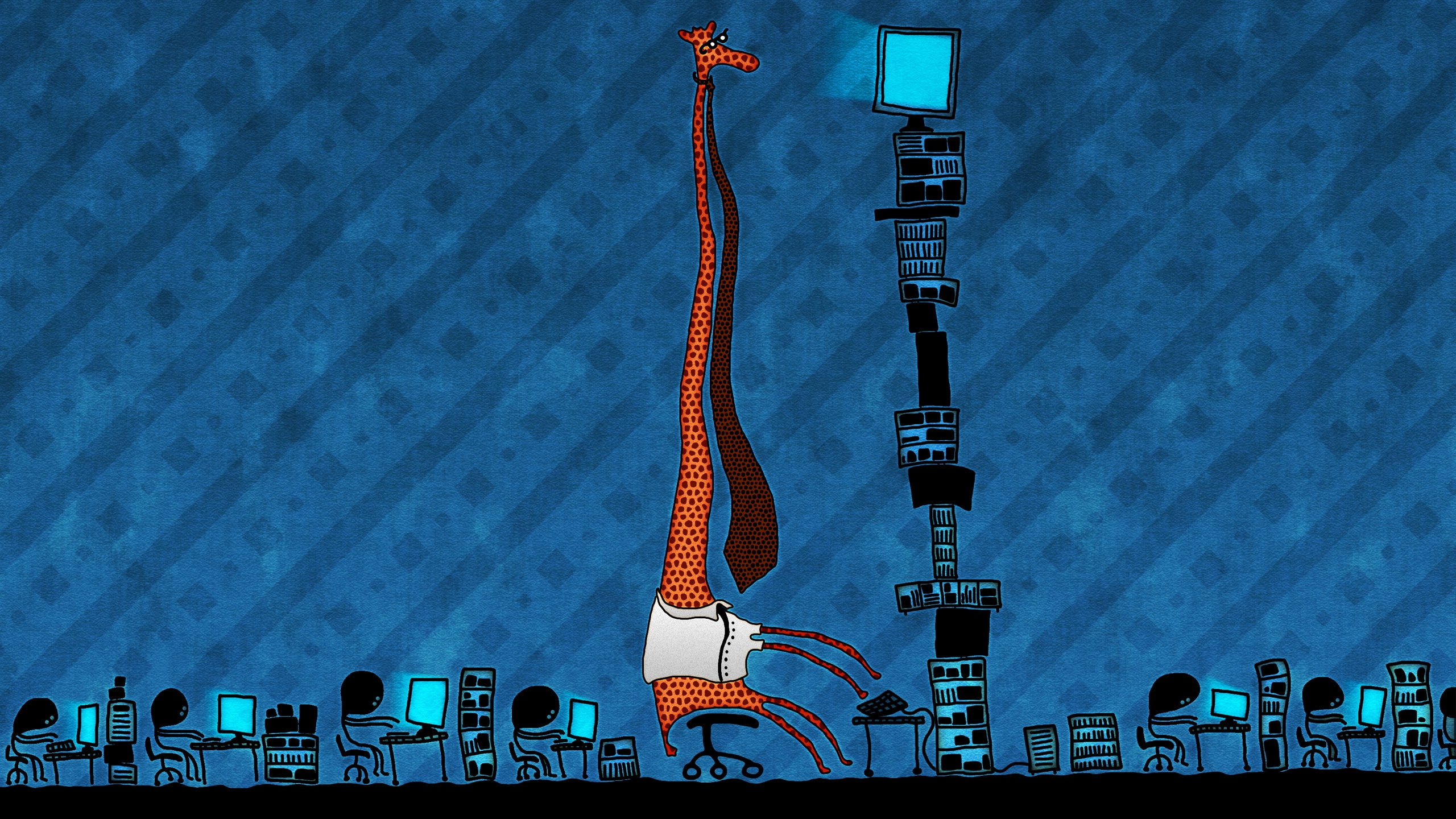 Woman in White Dress Illustration. Wallpaper in 2560x1440 Resolution