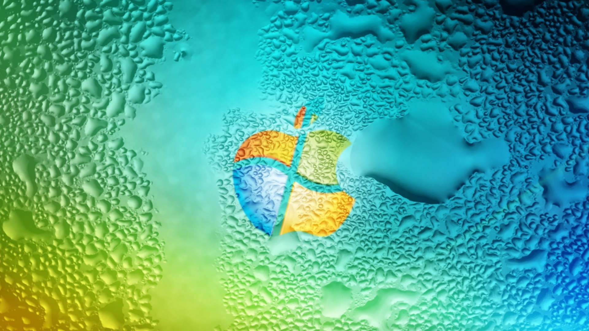 Water Drops on Glass Panel. Wallpaper in 1920x1080 Resolution