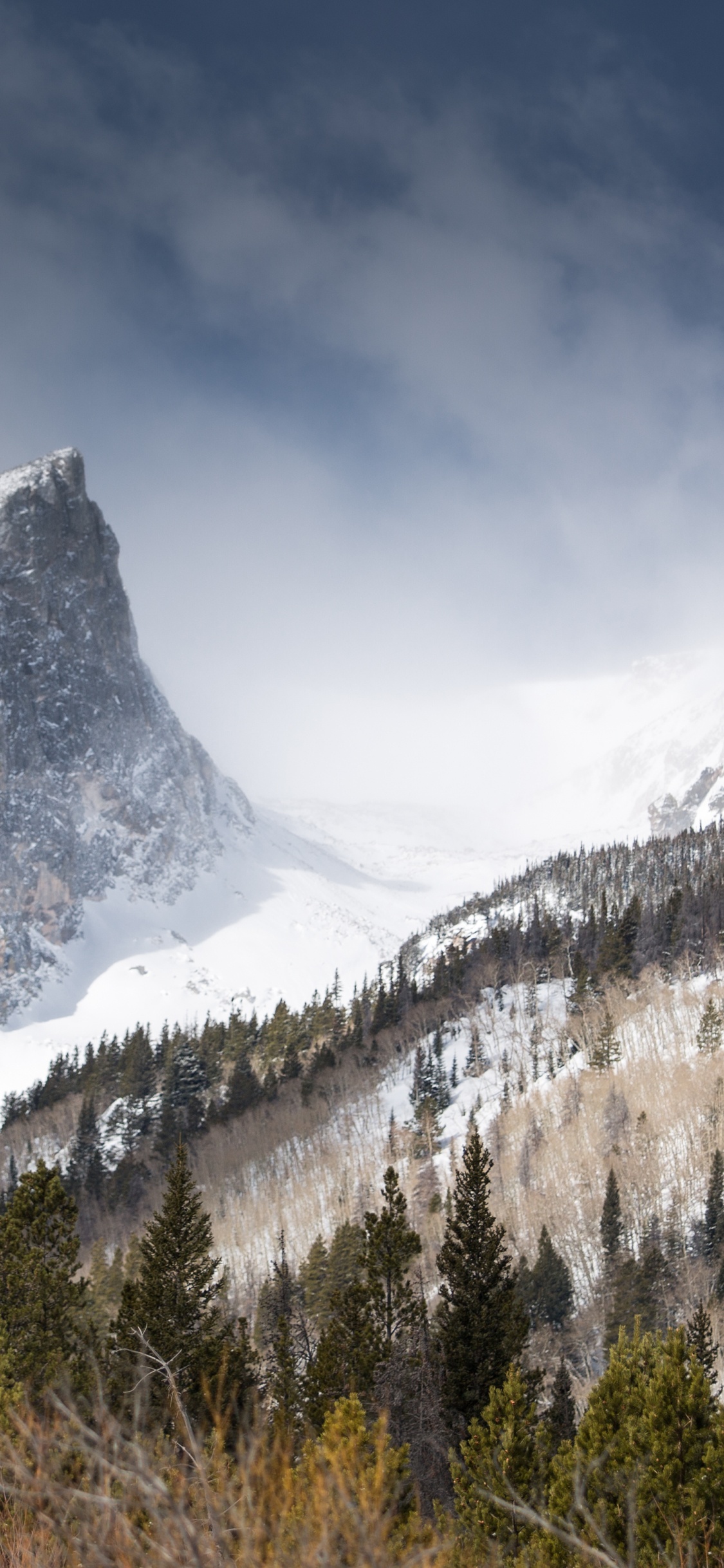 Mountain, Hallett Peak, Alps, Moraine Lake, Nature. Wallpaper in 1125x2436 Resolution