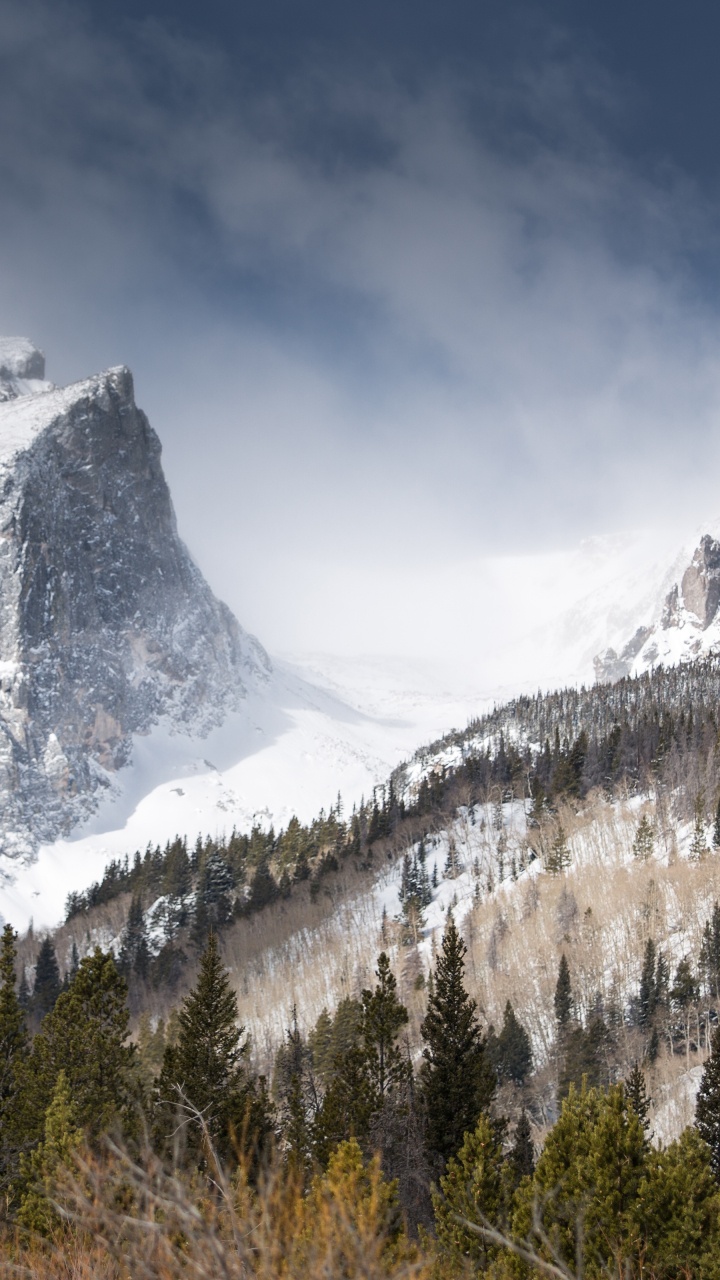 Mountain, Hallett Peak, Alps, Moraine Lake, Nature. Wallpaper in 720x1280 Resolution