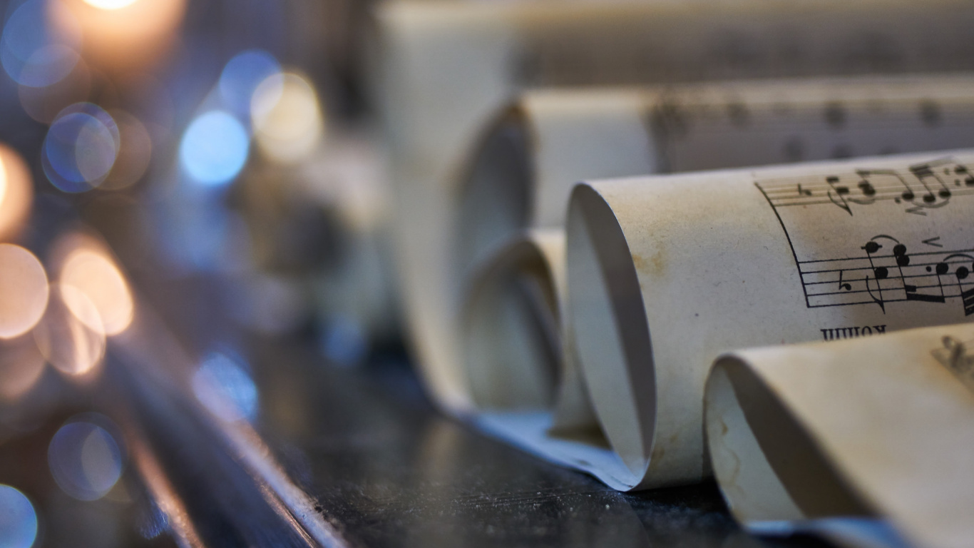 Close Up, Noten, Violinschlüssel, Schriftart, Musik. Wallpaper in 1366x768 Resolution