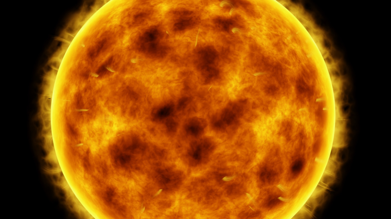 Forme Ronde Orange Sur Fond Noir. Wallpaper in 1366x768 Resolution