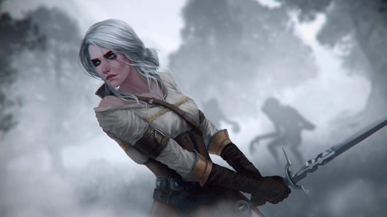 Frau in Weißer Jacke Und Blauer Jeans Mit Schwarzem Und Weißem Vogel Holding. Wallpaper in 1280x720 Resolution