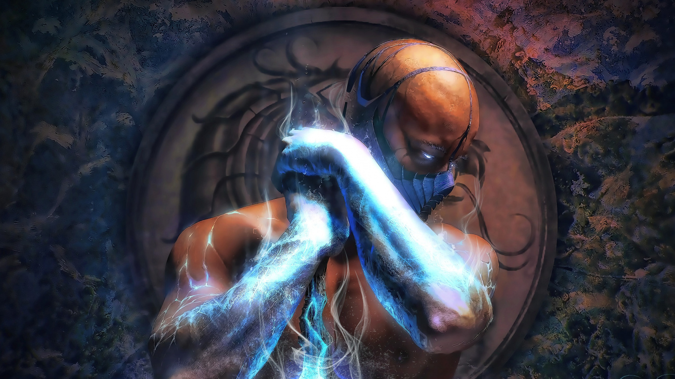 Frau im Blauen Kleid Malerei. Wallpaper in 1366x768 Resolution