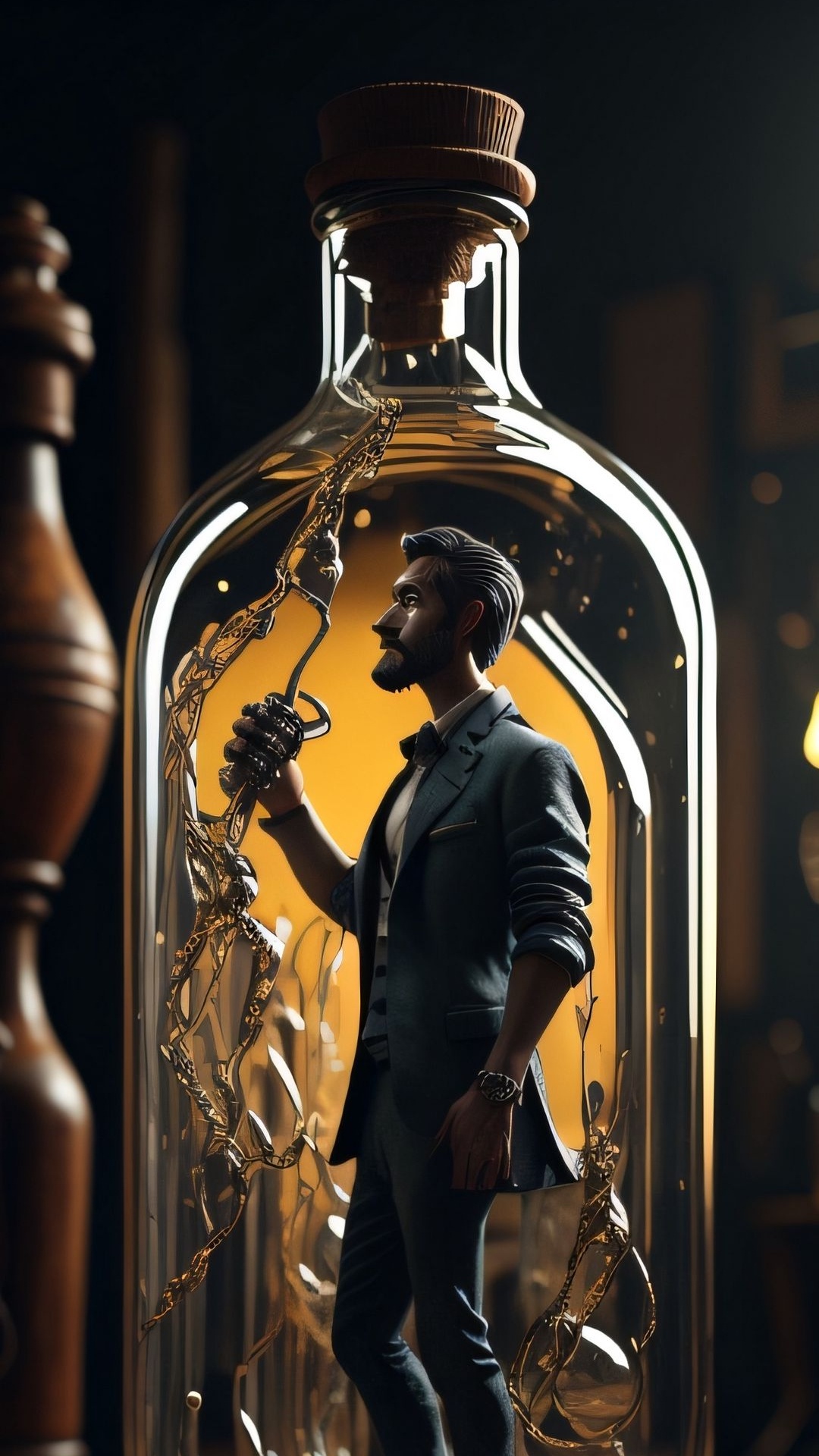 Liqueur, Glass Bottle, Wine, Glass, Unbreakable. Wallpaper in 1080x1920 Resolution