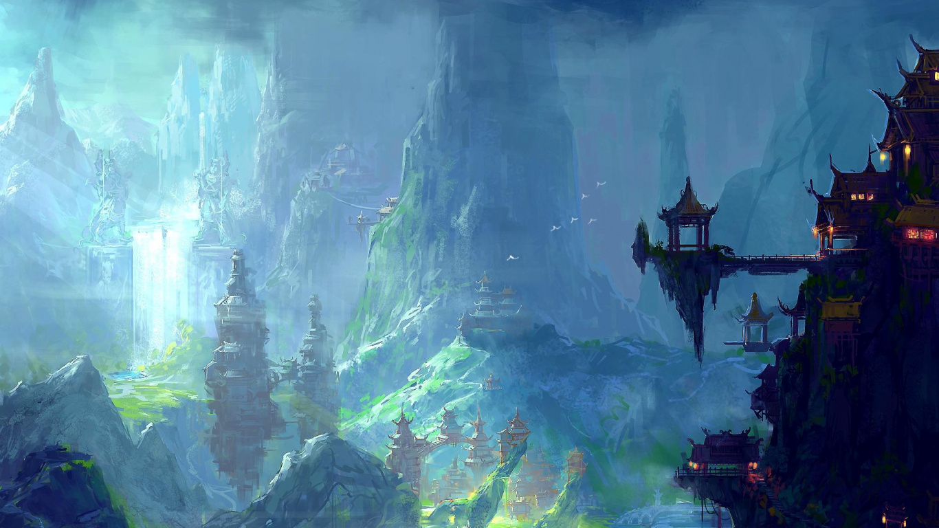 Peinture Abstraite Verte et Noire. Wallpaper in 1366x768 Resolution