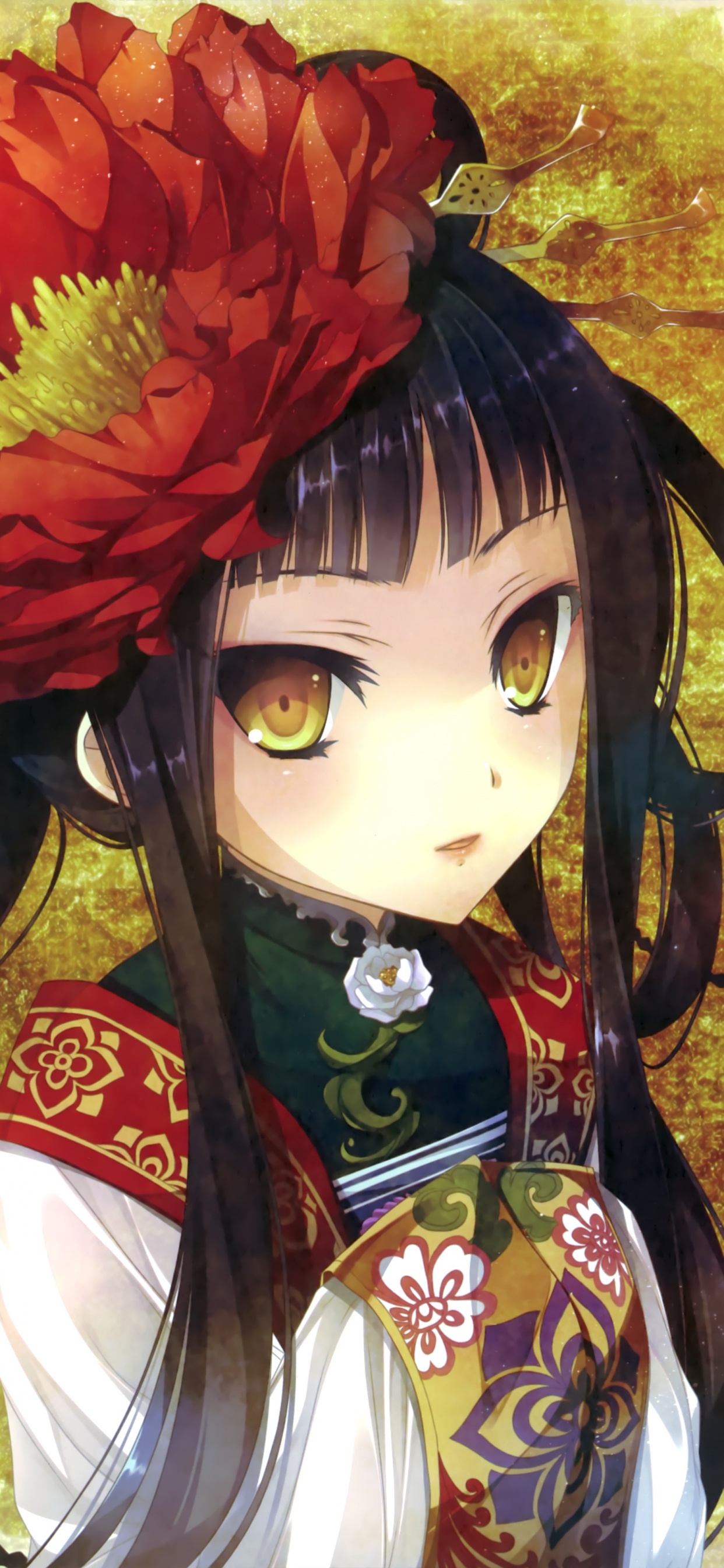 Rosa Roja en la Cara de la Mujer. Wallpaper in 1242x2688 Resolution