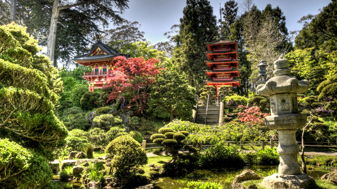 日本花园, 花园, 日本, 植被, 性质 壁纸 1280x720 允许