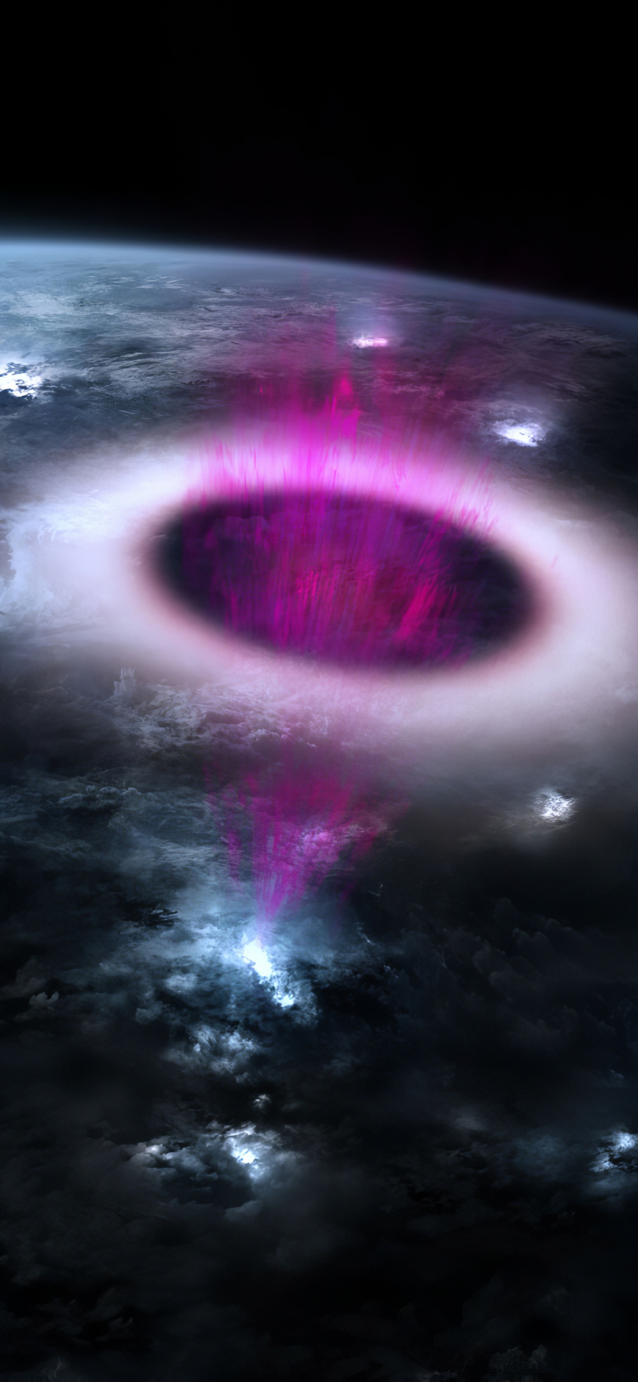 Atmosphäre, Die Atmosphäre Der Erde, Oberatmosphärischer Blitz, Erde, Raum. Wallpaper in 1242x2688 Resolution