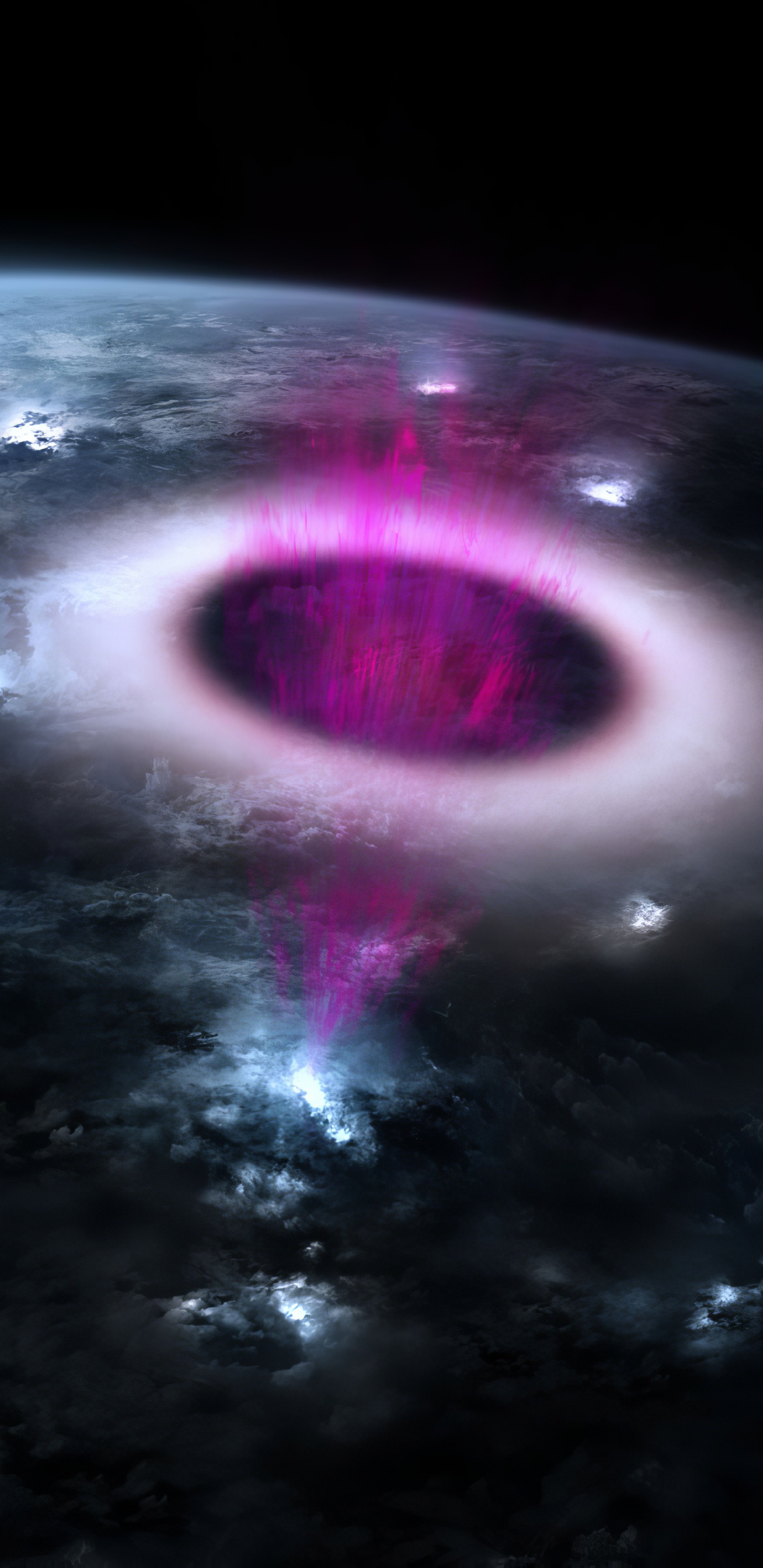 Atmosphäre, Die Atmosphäre Der Erde, Oberatmosphärischer Blitz, Erde, Raum. Wallpaper in 1440x2960 Resolution