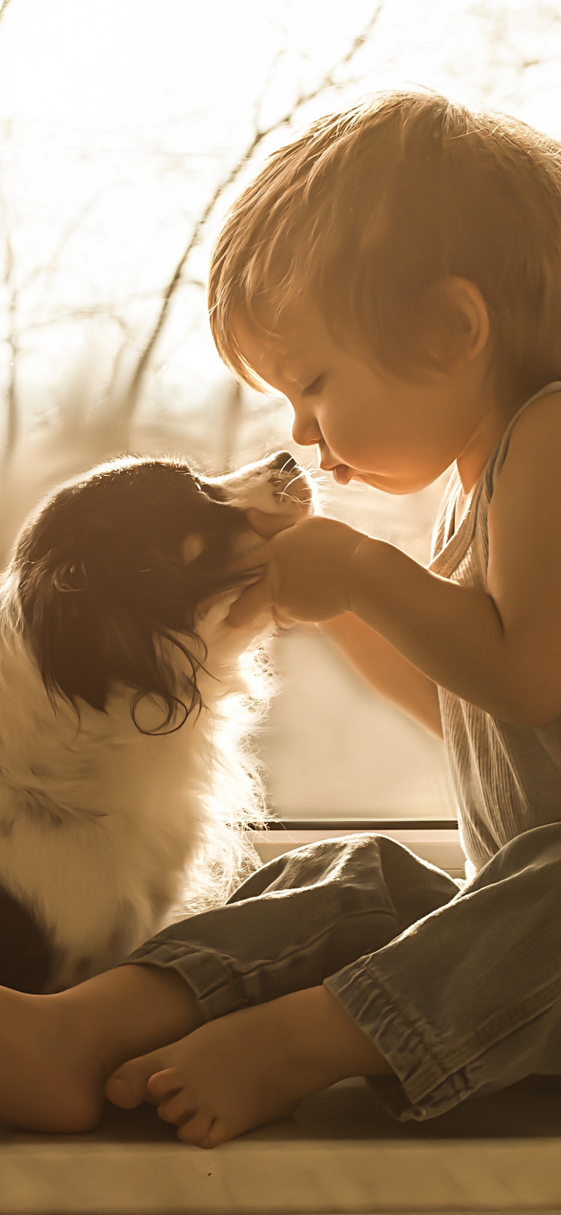 Dog, Love, Emotion, Girl, Puppy. Wallpaper in 1125x2436 Resolution