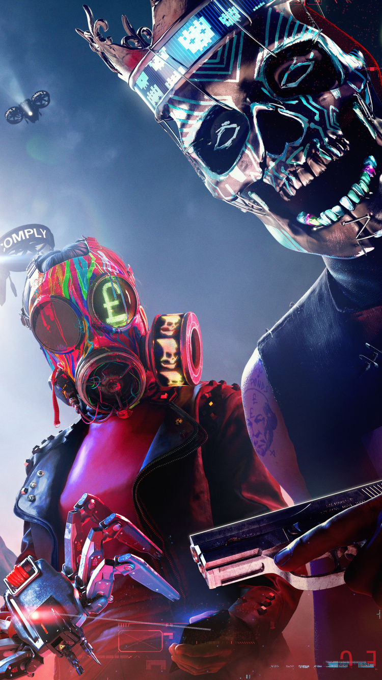 Watch Dogs Legion, Wachhund, Leistung, Bühne, Darstellende Kunst. Wallpaper in 750x1334 Resolution