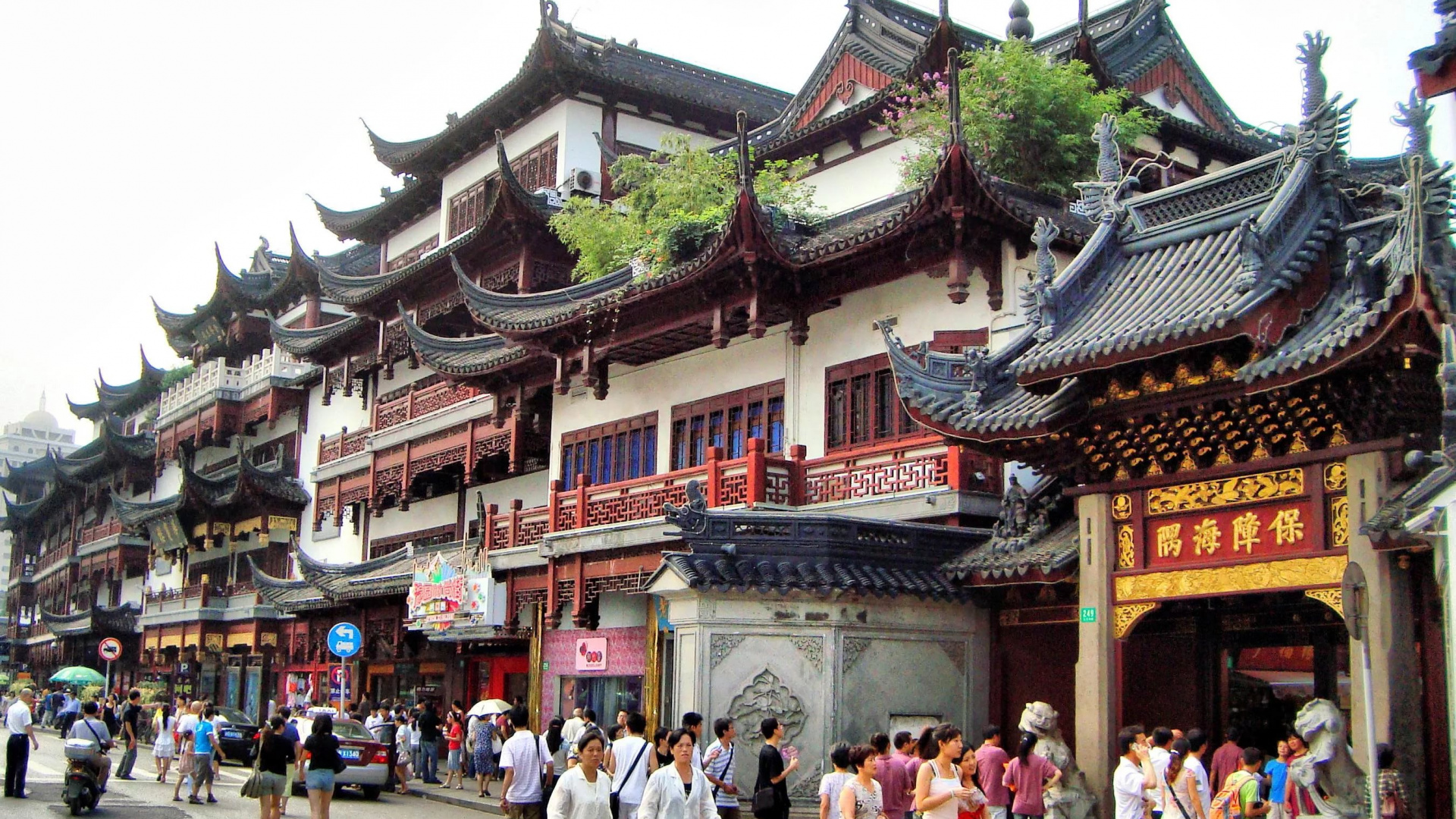 城市神庙上海, 中国建筑, 日本建筑, 寺庙, 神殿 壁纸 1920x1080 允许