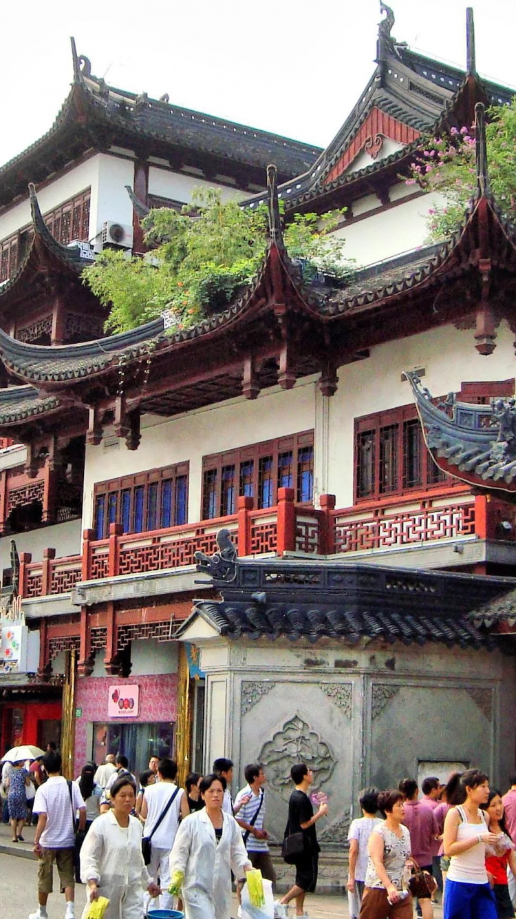 城市神庙上海, 中国建筑, 日本建筑, 寺庙, 神殿 壁纸 750x1334 允许