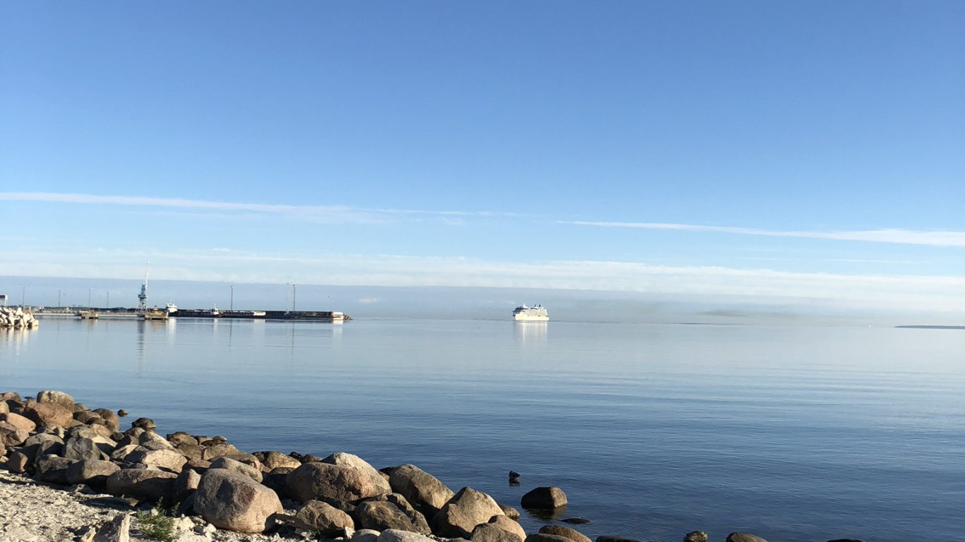 大海, 岸边, 海岸, 地平线, 流体 壁纸 1366x768 允许