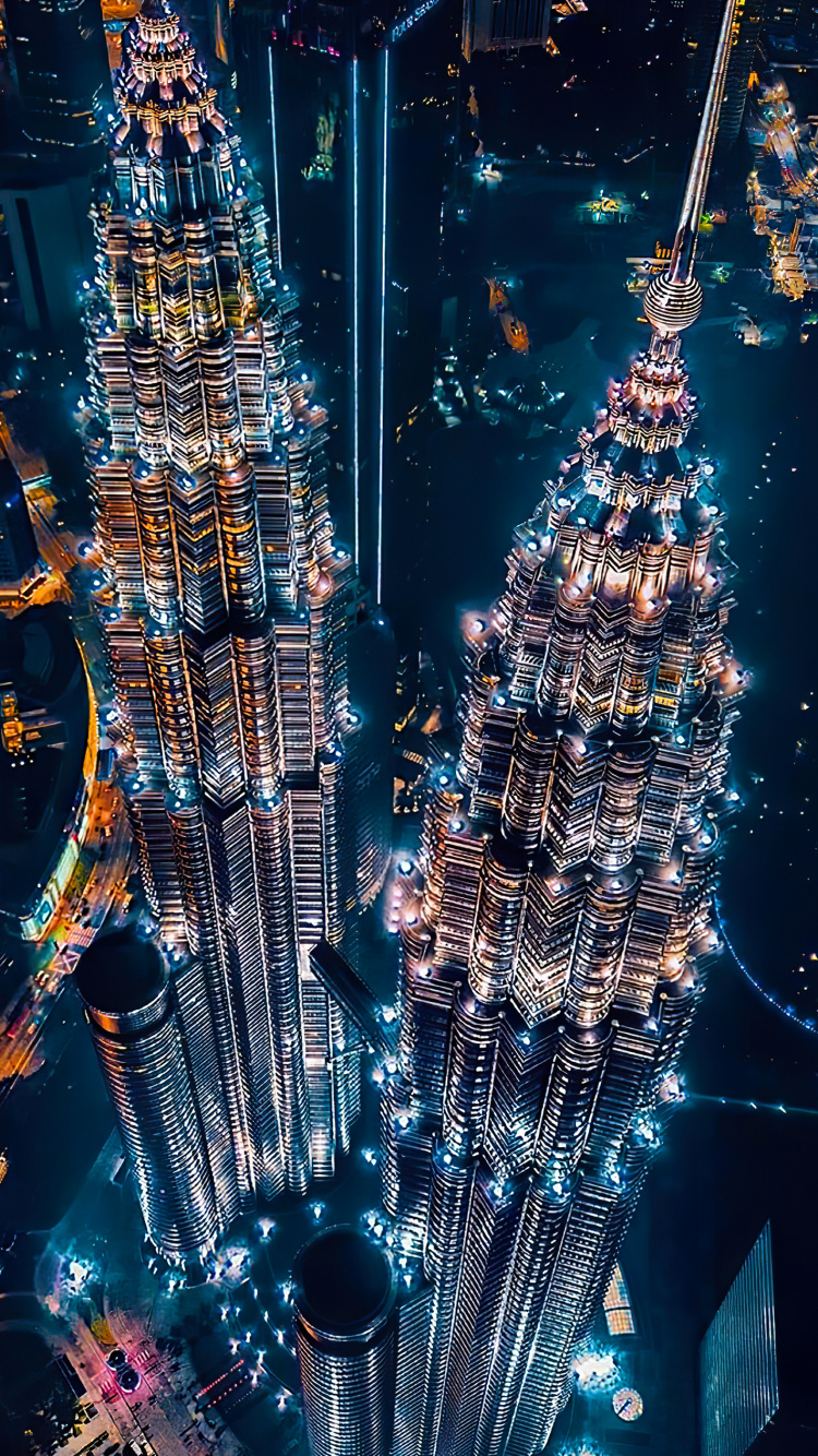 Paysage Urbain, Les Lumières de Noël, Bleu Majorelle, Bâtiment, Lumière. Wallpaper in 750x1334 Resolution