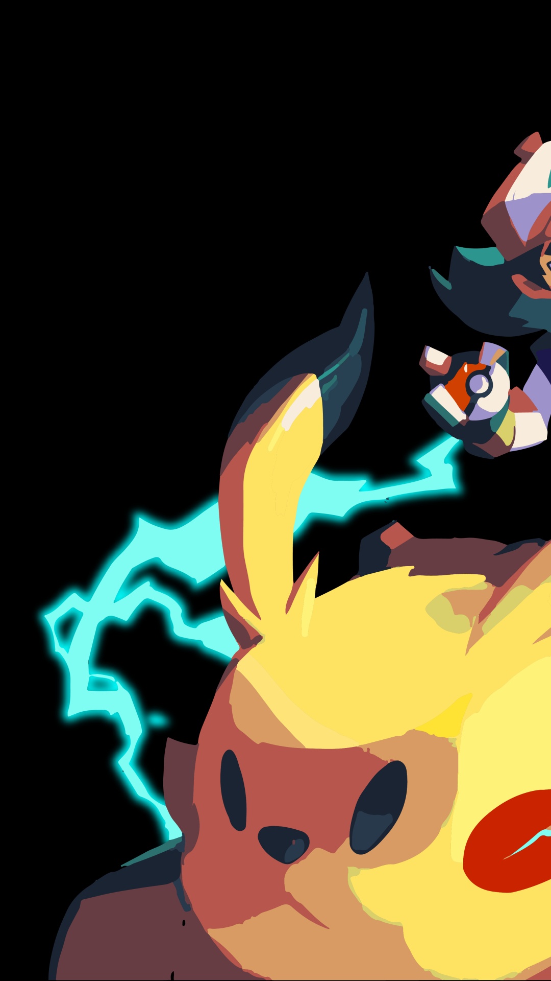 Pikachu, Pokemon Go, Ash Ketchum, Zeraora, Animation. Wallpaper in 1080x1920 Resolution