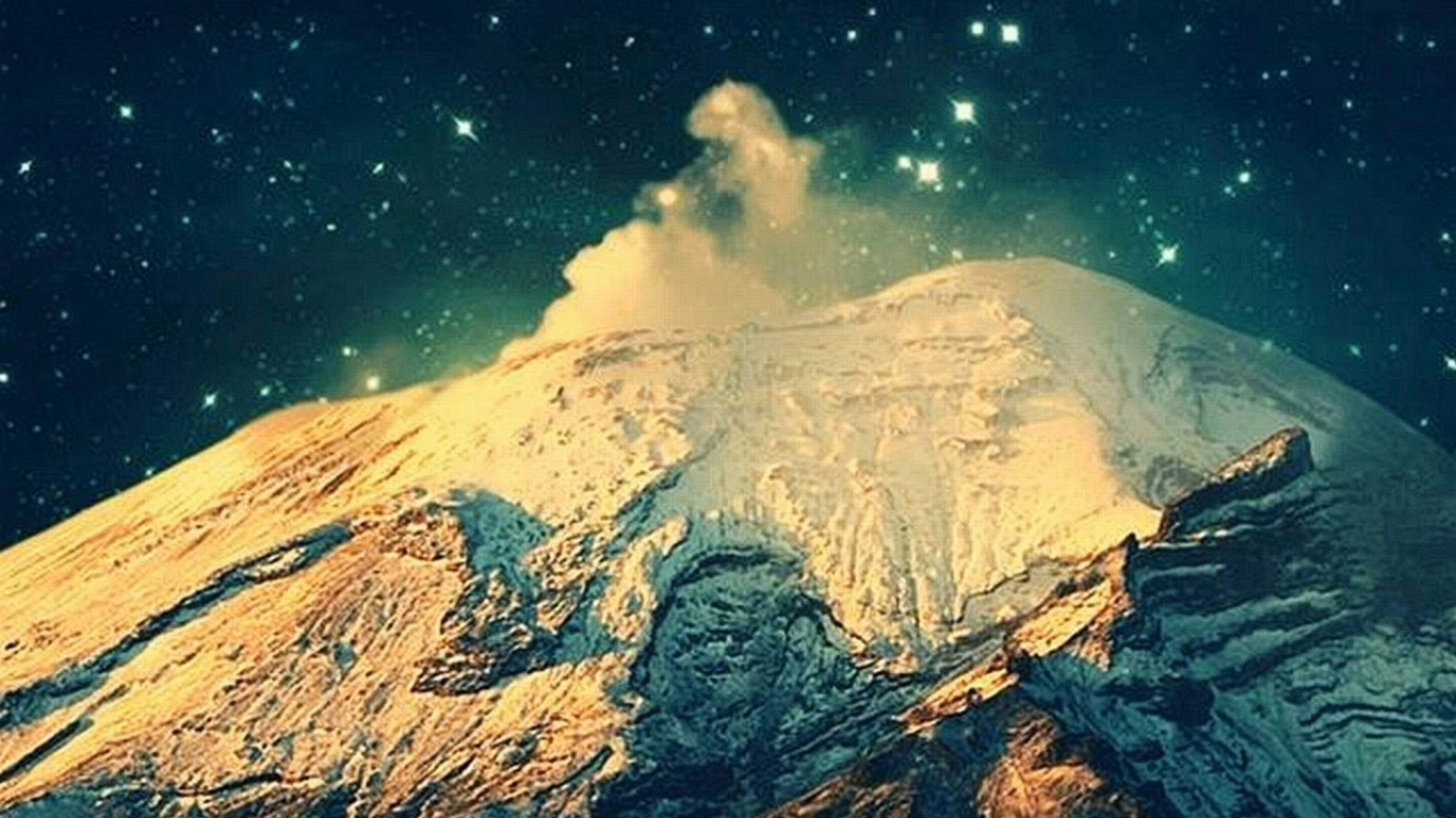 Natur, Schichtvulkan, Atmosphäre, Lava-dome, Raum. Wallpaper in 1366x768 Resolution