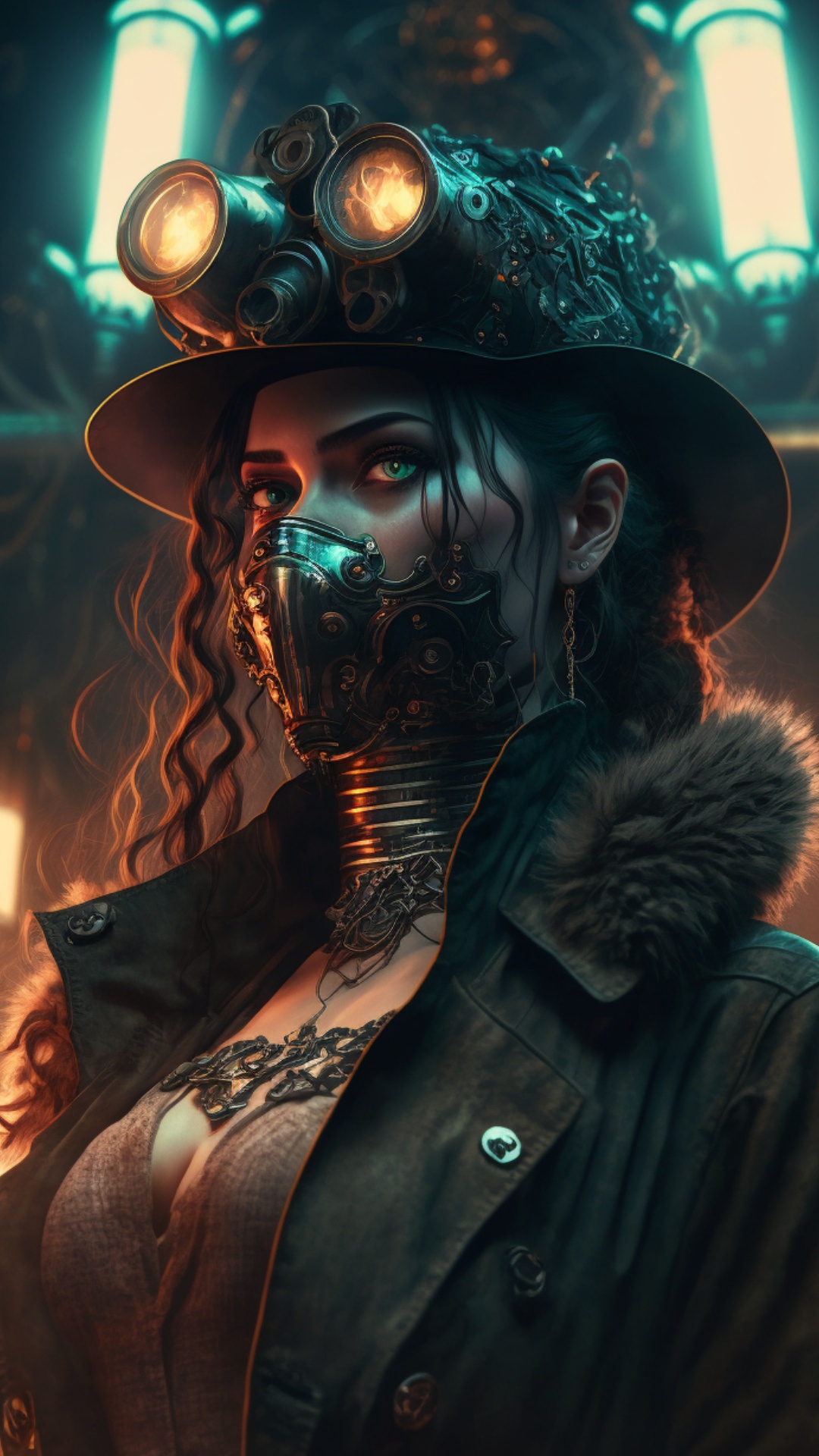 Darkness, Gas Mask, Fashion, Hat, Cool. Wallpaper in 1080x1920 Resolution