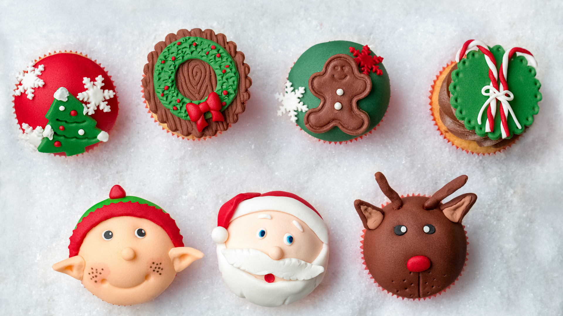 New Year, Christmas, Decorating Christmas Mini Cupcakes, Cupcake, Christmas Day. Wallpaper in 1920x1080 Resolution