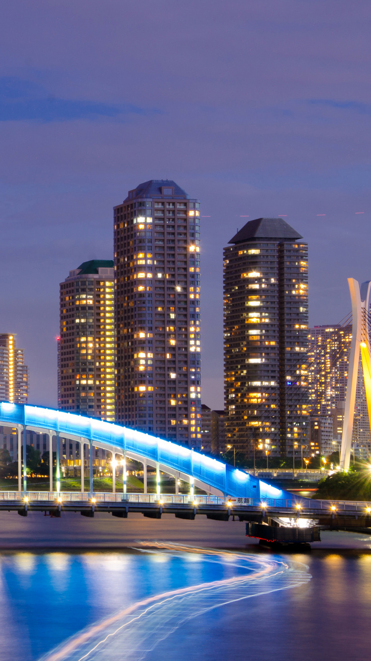 City Skyline During Night Time. Wallpaper in 750x1334 Resolution