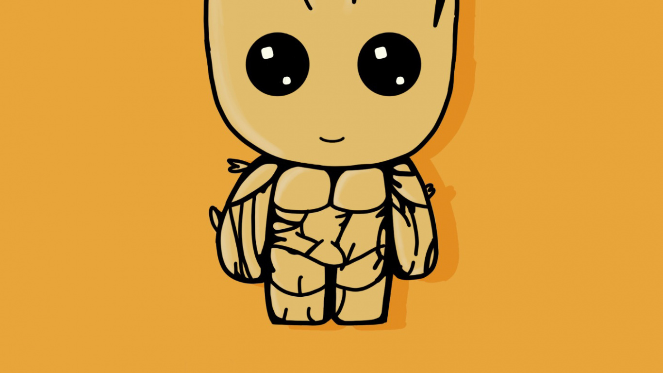 Guardianes de la Galaxia, Groot, Caricatura, Marvel Comics, Mapache Cohete. Wallpaper in 1366x768 Resolution