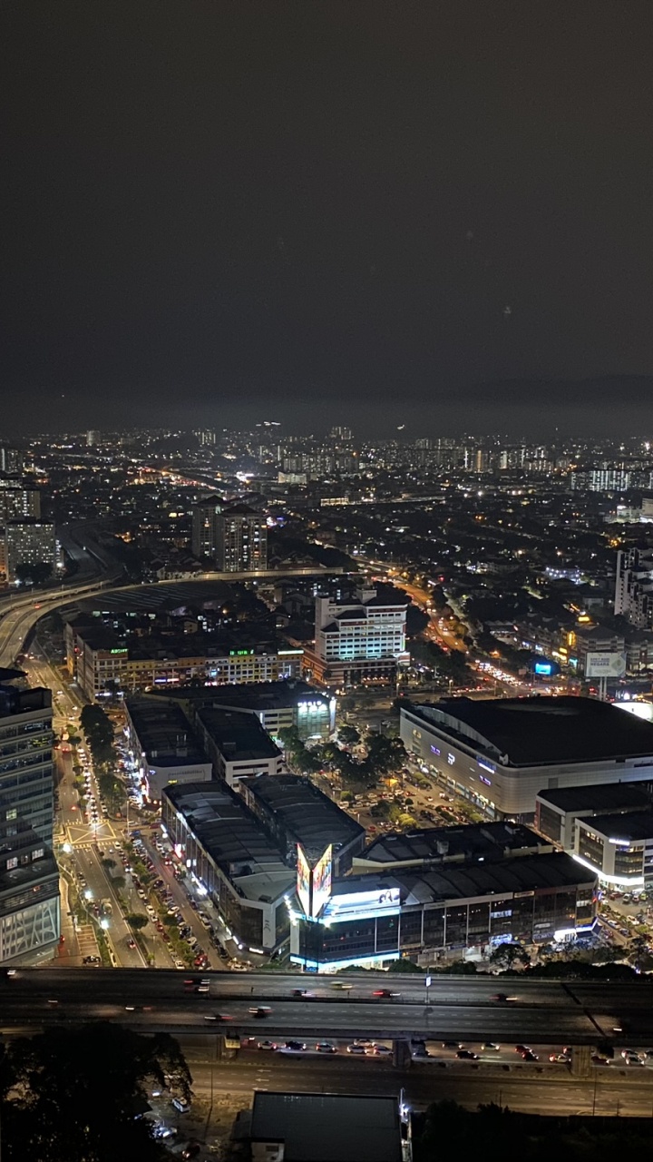 Night, City, Urban Area, Metropolis, Darkness. Wallpaper in 720x1280 Resolution