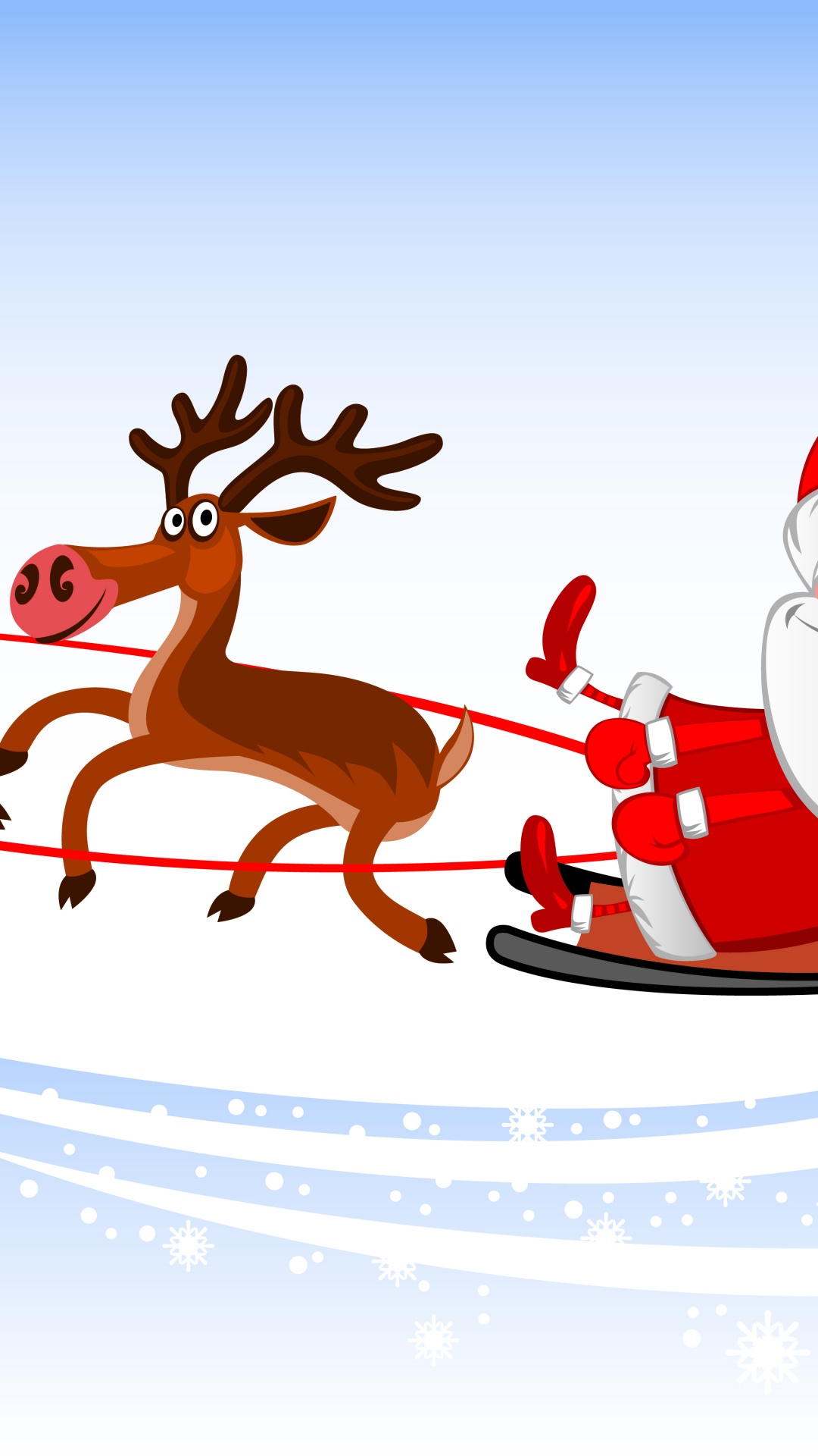 Santa Claus, Le Jour De Noël, Renne, Illustration, Personnage de Fiction. Wallpaper in 1080x1920 Resolution