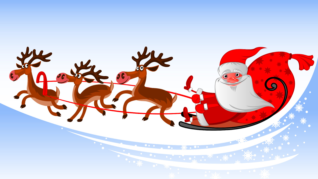 Santa Claus, Le Jour De Noël, Renne, Illustration, Personnage de Fiction. Wallpaper in 1280x720 Resolution