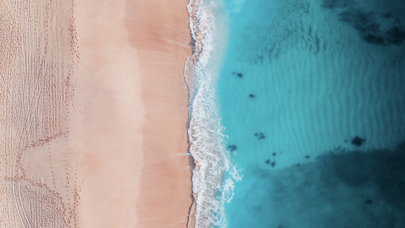 Eau, Azure, Plage, Sand, Rive. Wallpaper in 1366x768 Resolution