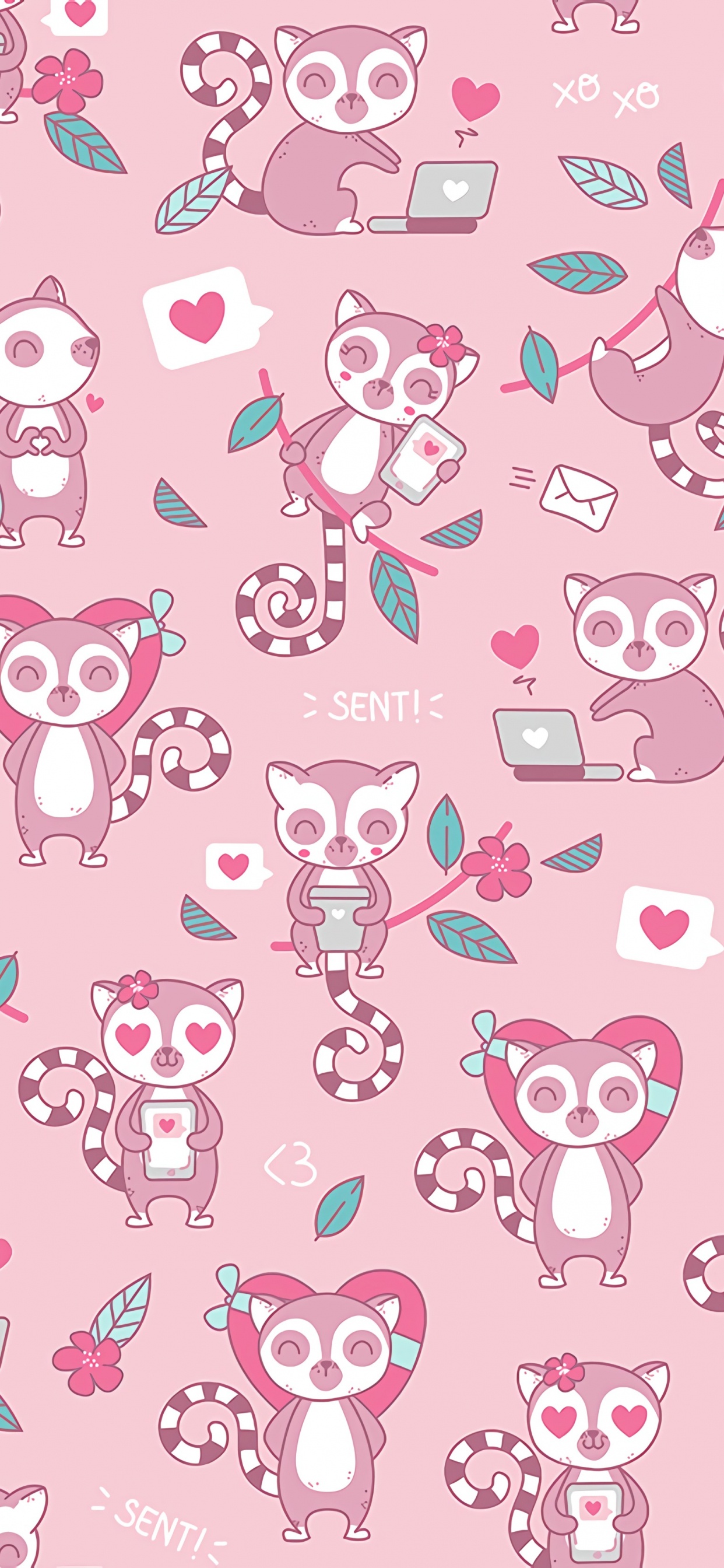 Corazón Rosa y Blanco y Textil Estampado de Corazones. Wallpaper in 1242x2688 Resolution