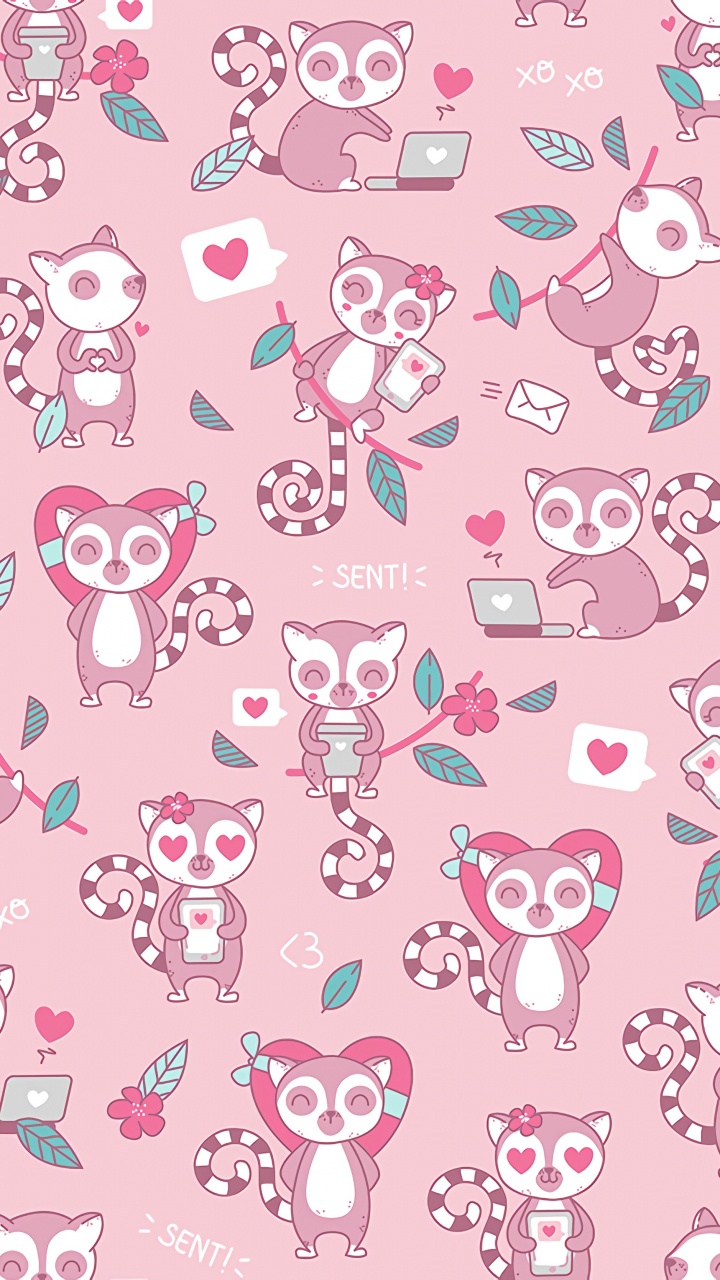 Corazón Rosa y Blanco y Textil Estampado de Corazones. Wallpaper in 720x1280 Resolution