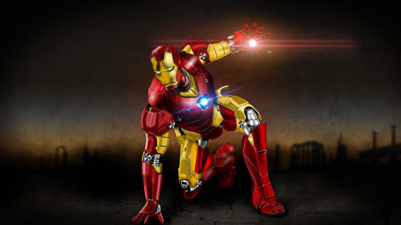 Red and Yellow Robot Toy. Wallpaper in 1366x768 Resolution
