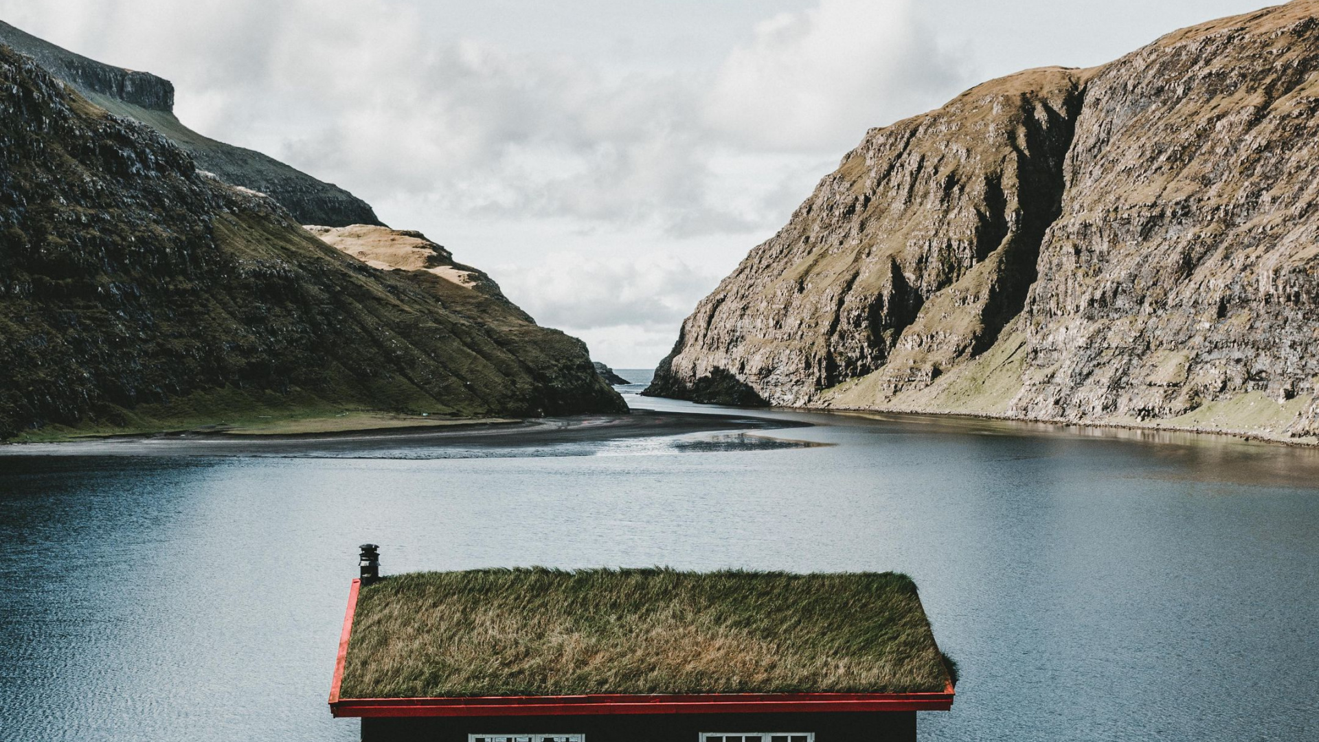 Islas Faroe, Isla, Océano Atlántico, Agua, Montaña. Wallpaper in 1920x1080 Resolution