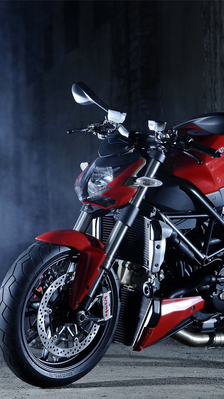 Red and Black Sports Bike. Wallpaper in 720x1280 Resolution
