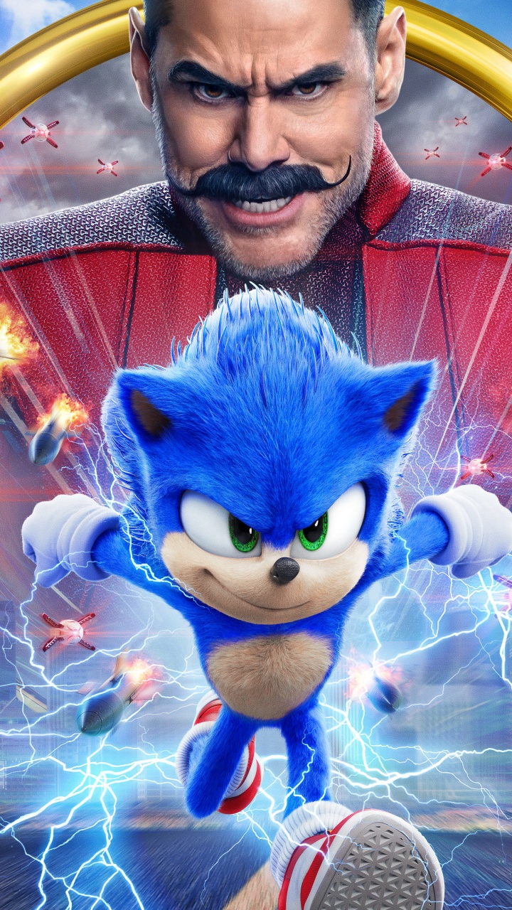 Sonic el Erizo, Jeff Fowler, Paramount Pictures, Acto, Azul. Wallpaper in 720x1280 Resolution
