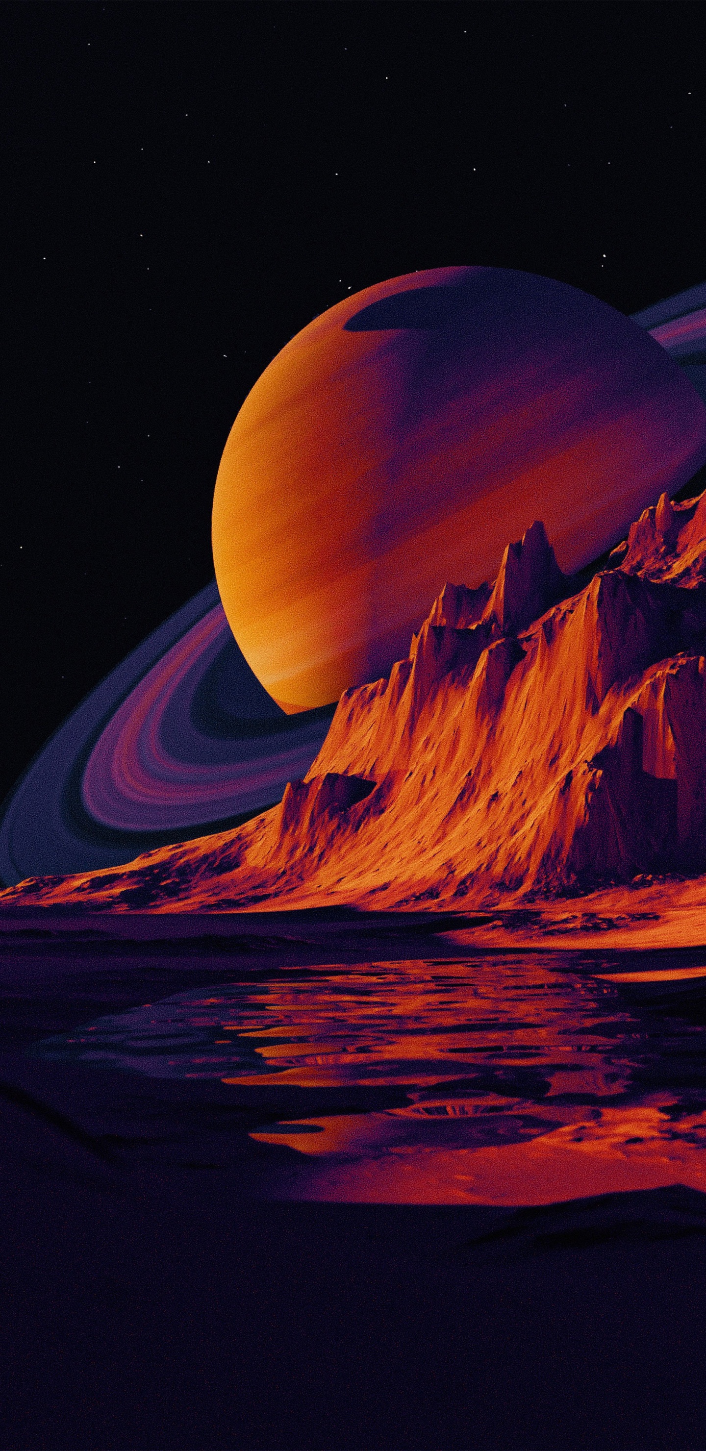 Art Saturne Surréaliste, Saturne, Art, Planète, Affiche. Wallpaper in 1440x2960 Resolution