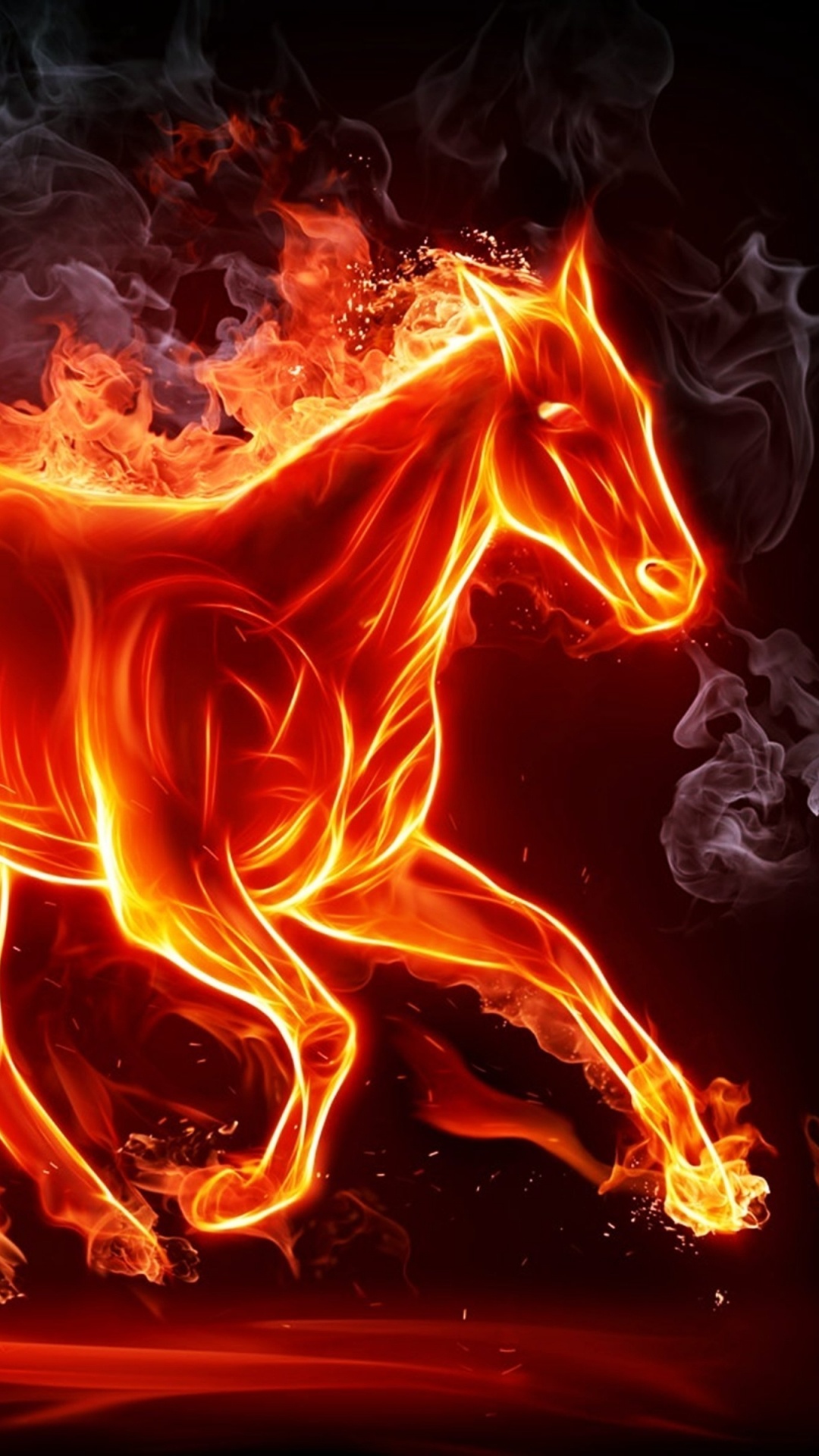 Illustration de Flamme Orange et Rouge. Wallpaper in 1080x1920 Resolution