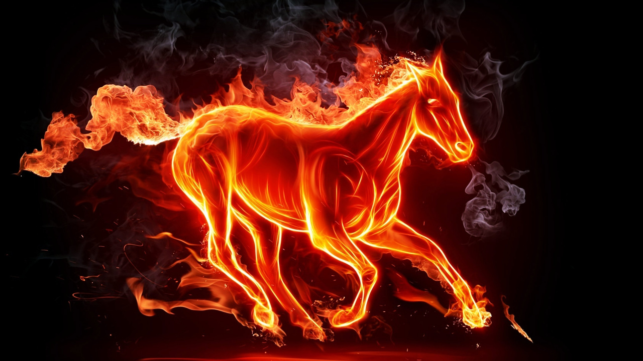 Orange and Red Flame Illustration. Wallpaper in 1280x720 Resolution