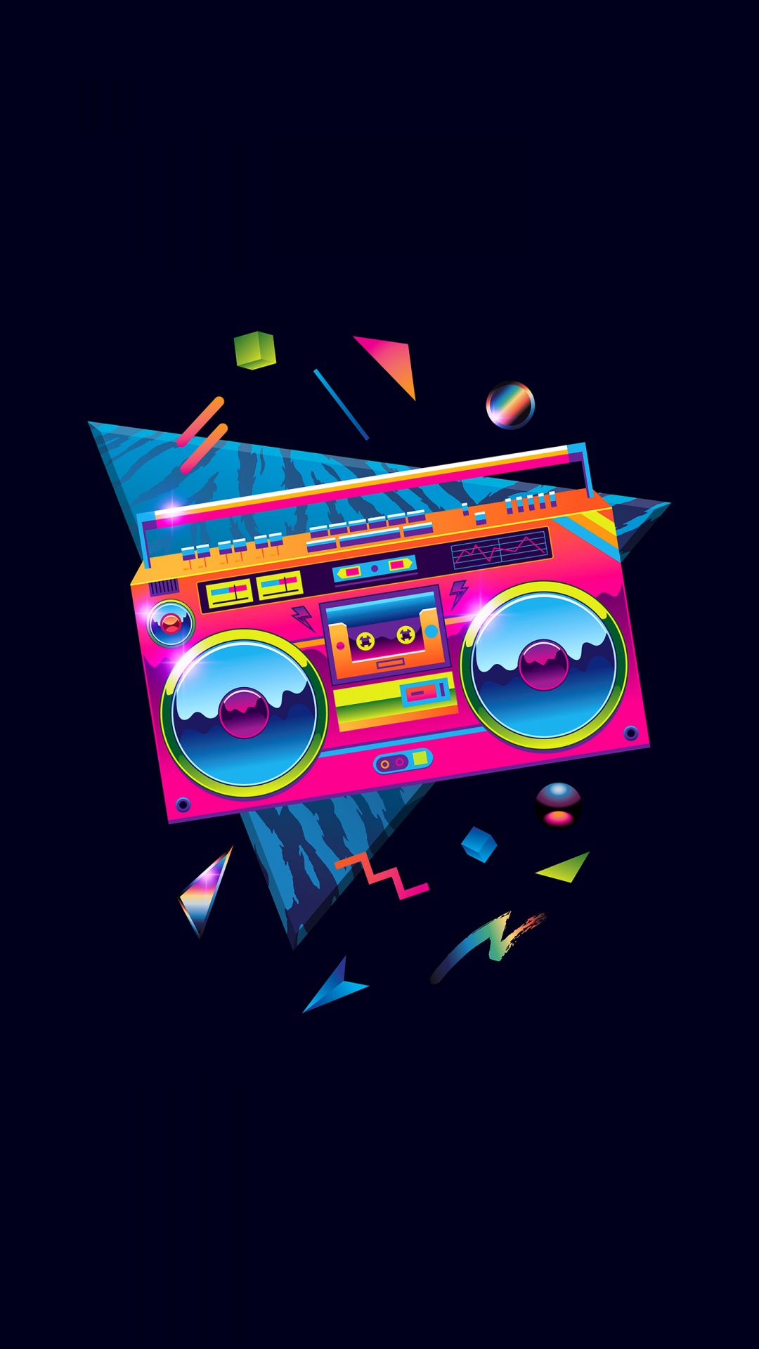80s Boombox Colorful, 1980s, 1990s, 1970s, 1950s. Wallpaper in 1080x1920 Resolution