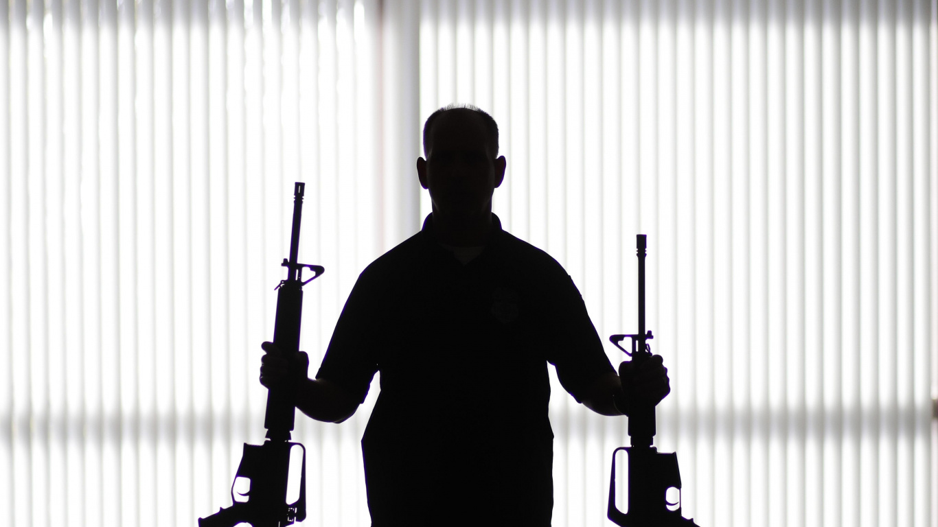 Ghost Gun, Microphone Stand, Music, Musical Instrument, Silhouette. Wallpaper in 1366x768 Resolution