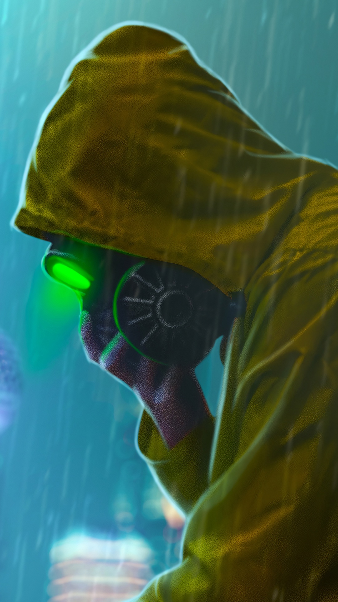 Man in Yellow Hoodie Wearing Black Goggles. Wallpaper in 1080x1920 Resolution