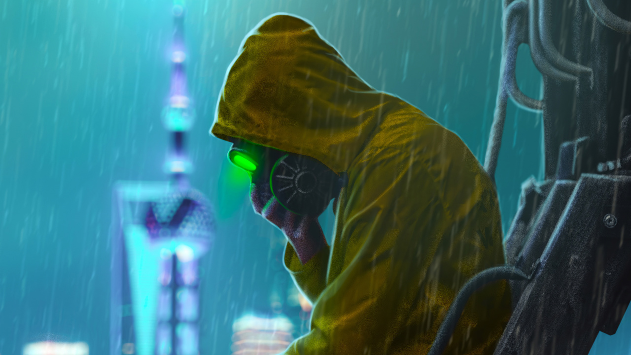 Man in Yellow Hoodie Wearing Black Goggles. Wallpaper in 1280x720 Resolution