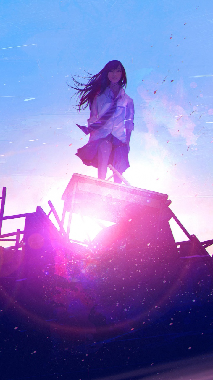 Frau im Weißen Langarmhemd Sitzt Auf Stuhl. Wallpaper in 720x1280 Resolution