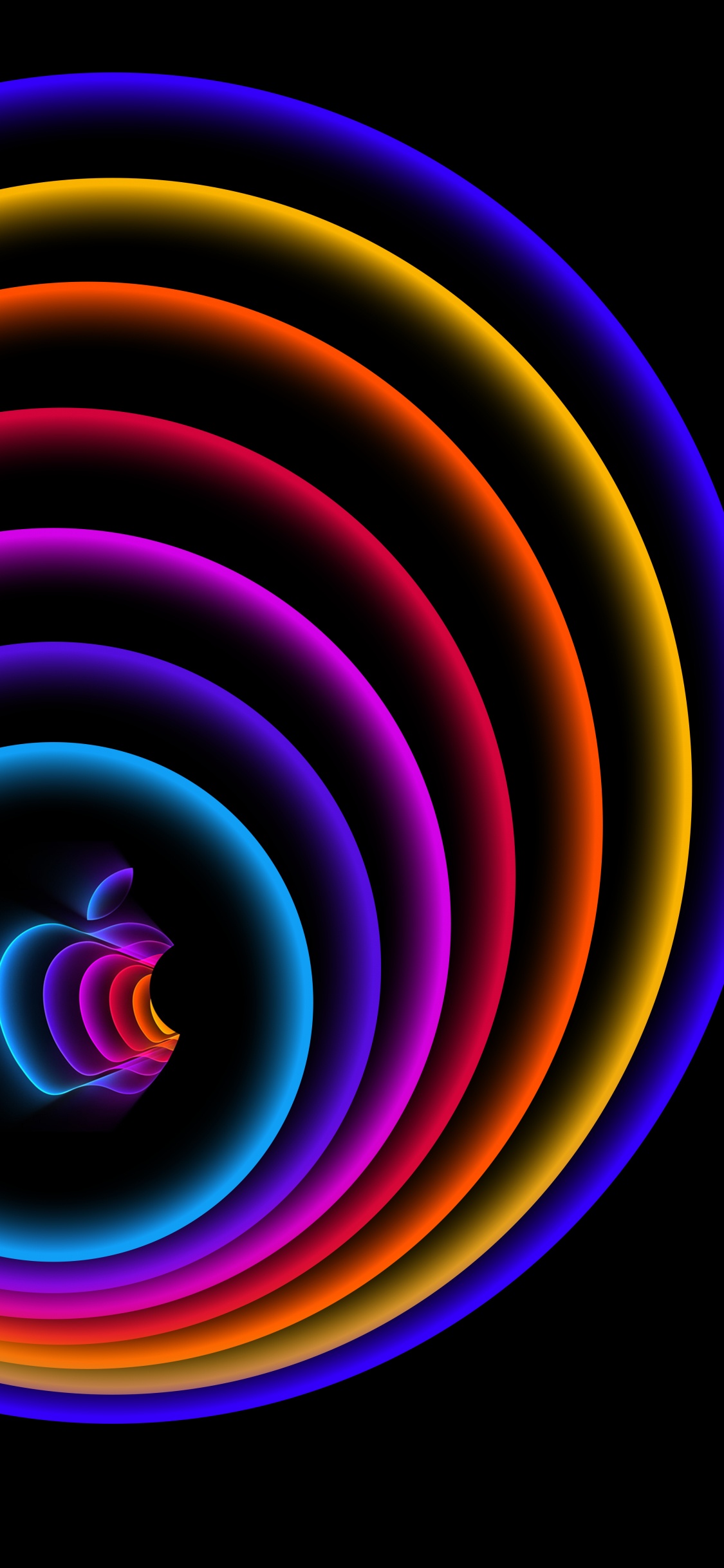 Spiral, Apples, Colorfulness, Light, Purple. Wallpaper in 1125x2436 Resolution